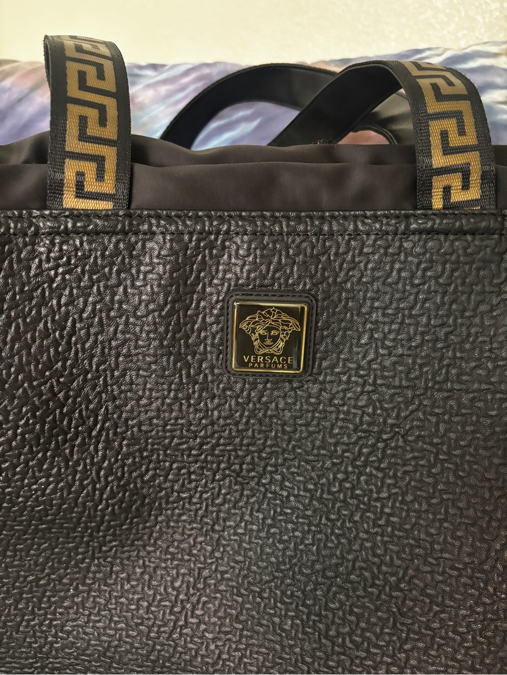 Versace Black Textured Duffel.. - Picture 2 of 8